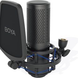 XLR Large Diaphragm Studio Condenser Microphone, 48V Phantom Power Vocal Recording Mic for Singing Podcast, Project Home Audio YouTube Facebook Streaming (BY-M1000 Pro)