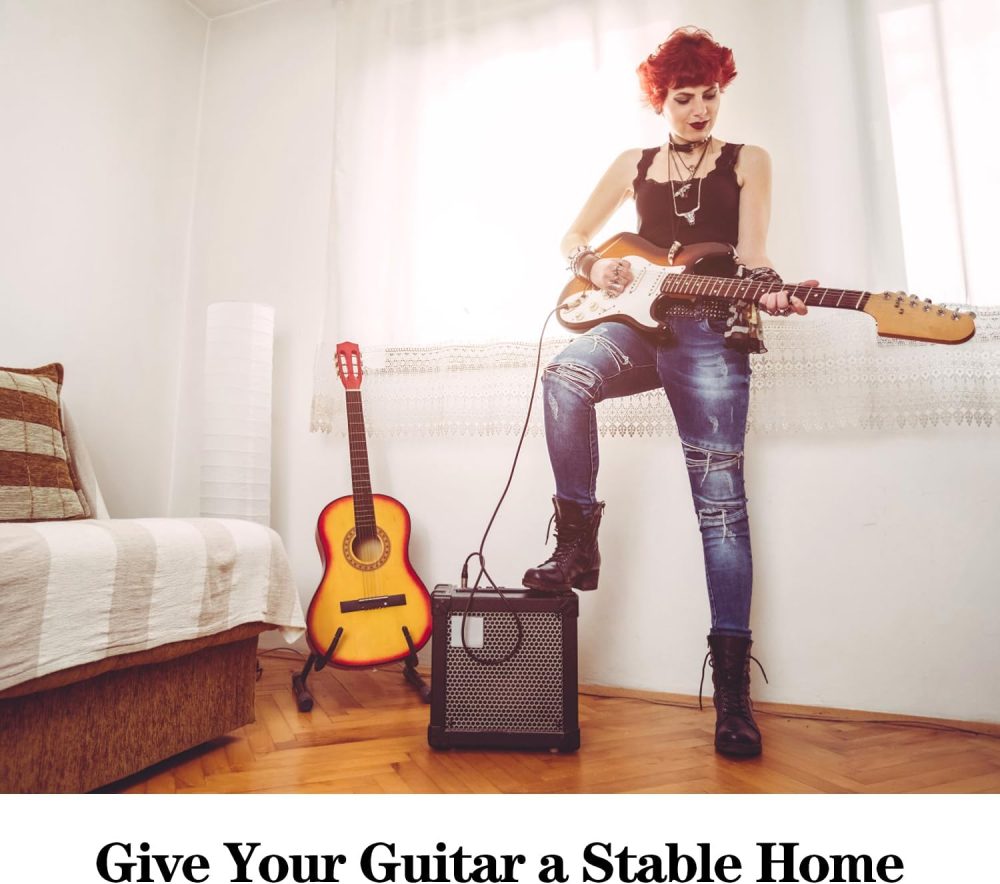 A-Frame Folding Guitar Stand - 1/2/4 Pack, Non-Slip Rubber and Foam Arms, Supports Acoustic, Electric, Bass, Ukulele, Banjo - Image 6