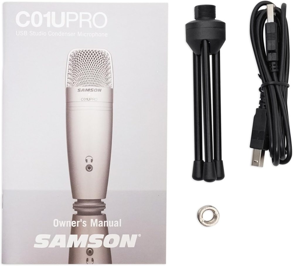 C01U Pro USB Large Diaphragm Studio Condenser Microphone Mic+Tripod Stand - Image 5